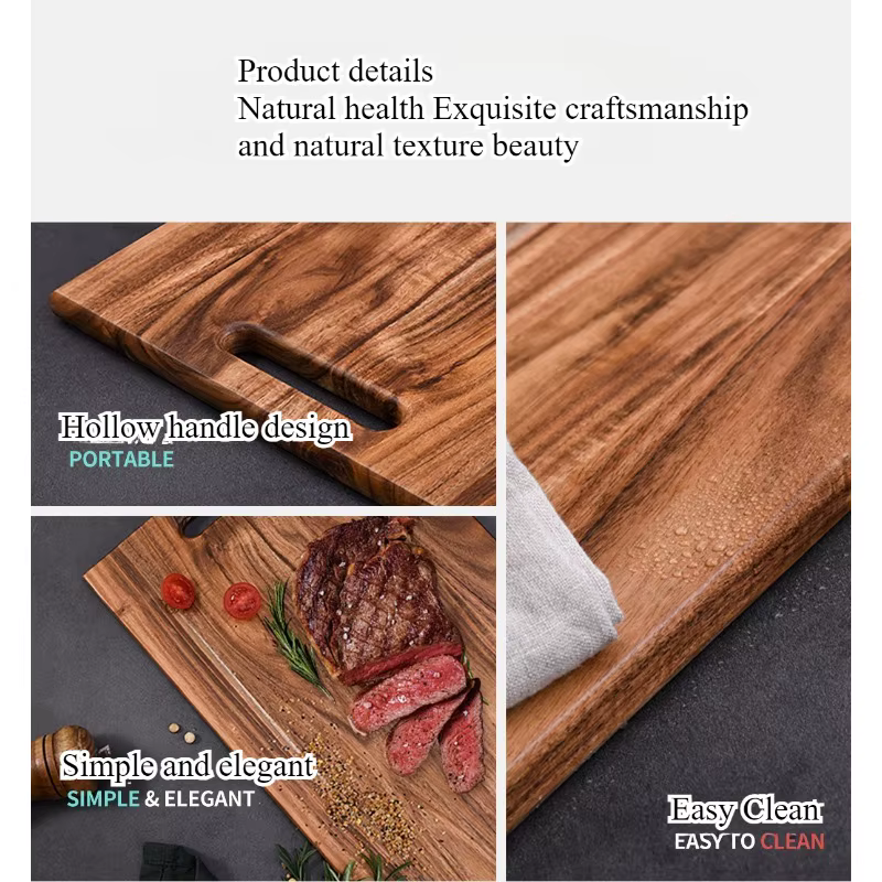 Planche à découper carrée en bois d'acacia massif