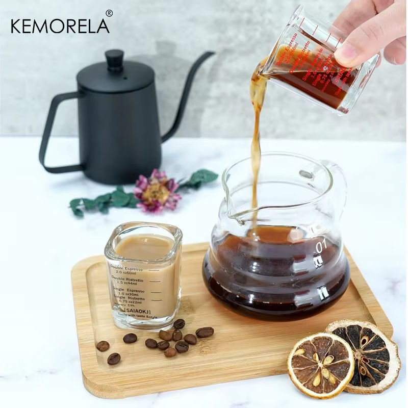 Tasses à mesurer en verre pour café expresso