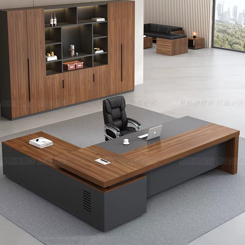 Bureau de direction grand format design vintage de luxe pour intérieur – Mobilier professionnel pour salon et bureau