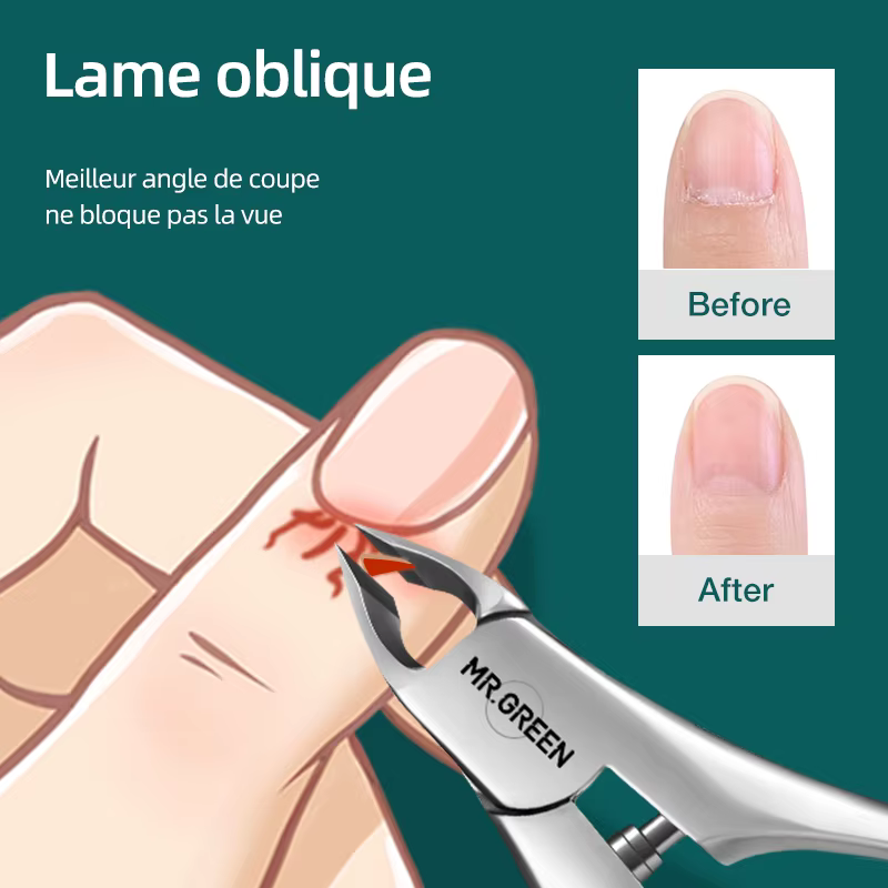 MR.GREEN Pinces à cuticules pour le soin des ongles Outils professionnels pour ongles en acier inoxydable