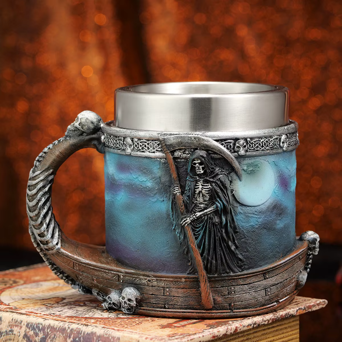 Tasse de la Série Grim Reaper en Acier Inoxydable et Résine