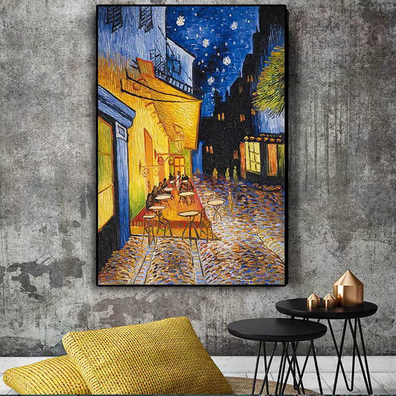 Classique Peintures À L'huile Mur Art Van Gogh Café Nuit Terrasse Toile Posters Et Impressions Salon Chambre Décoration Cadeaux
