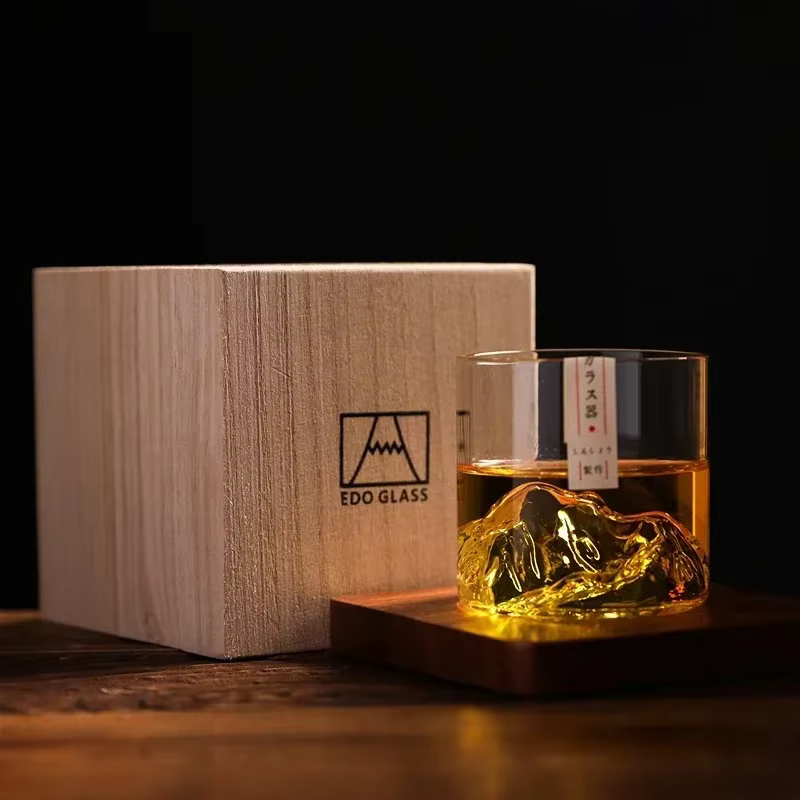 Verre à whisky de montagne 3D japonais