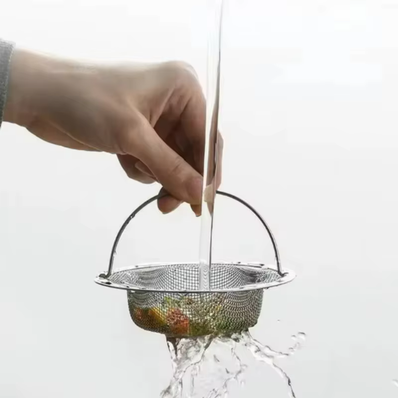 1 filtre d'évier de cuisine en acier inoxydable