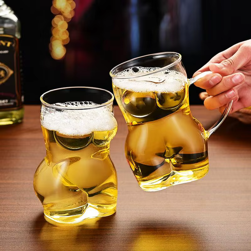 Tasse à bière en verre créative pour femmes
