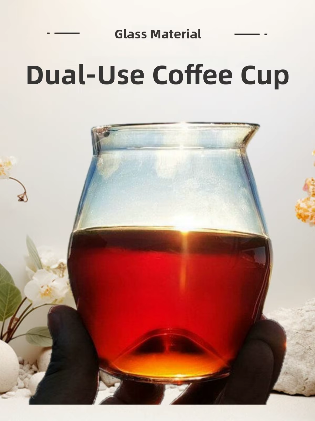 Tasse de dégustation de café en verre double usage