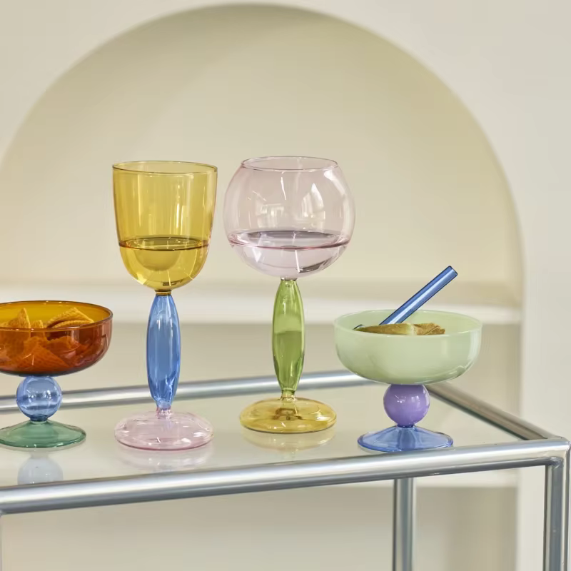 Verre à vin coloré, 1 pièce