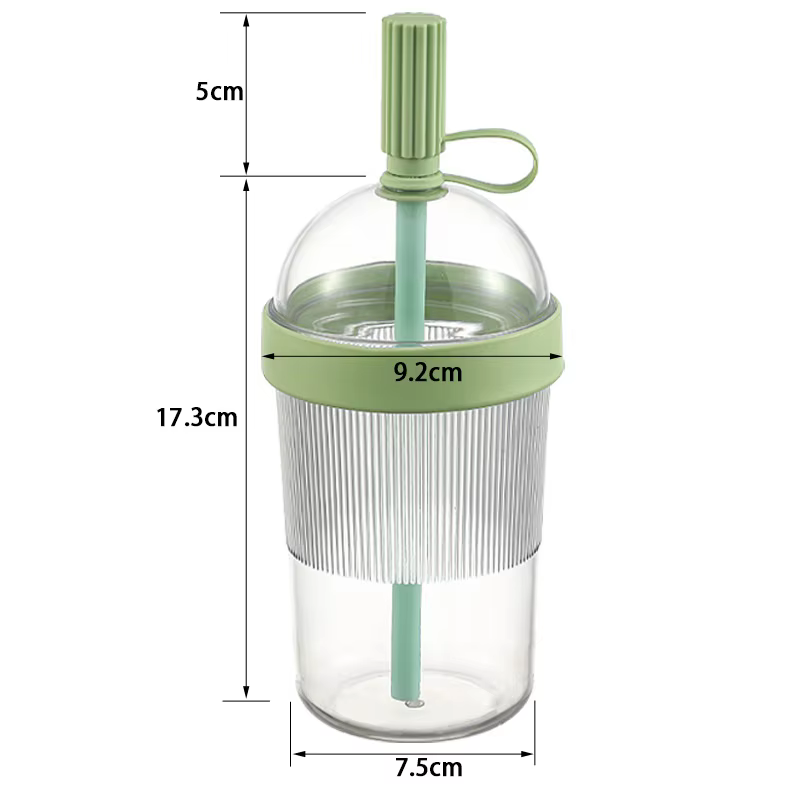 Gobelet à café portable grande capacité avec paille