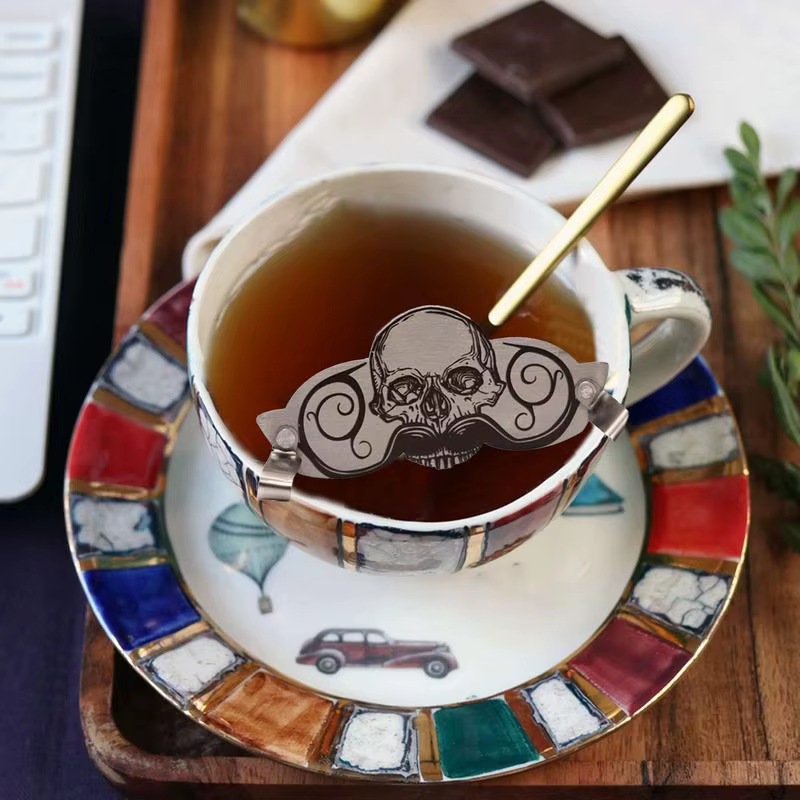 Protège-moustache en acier inoxydable pour tasse