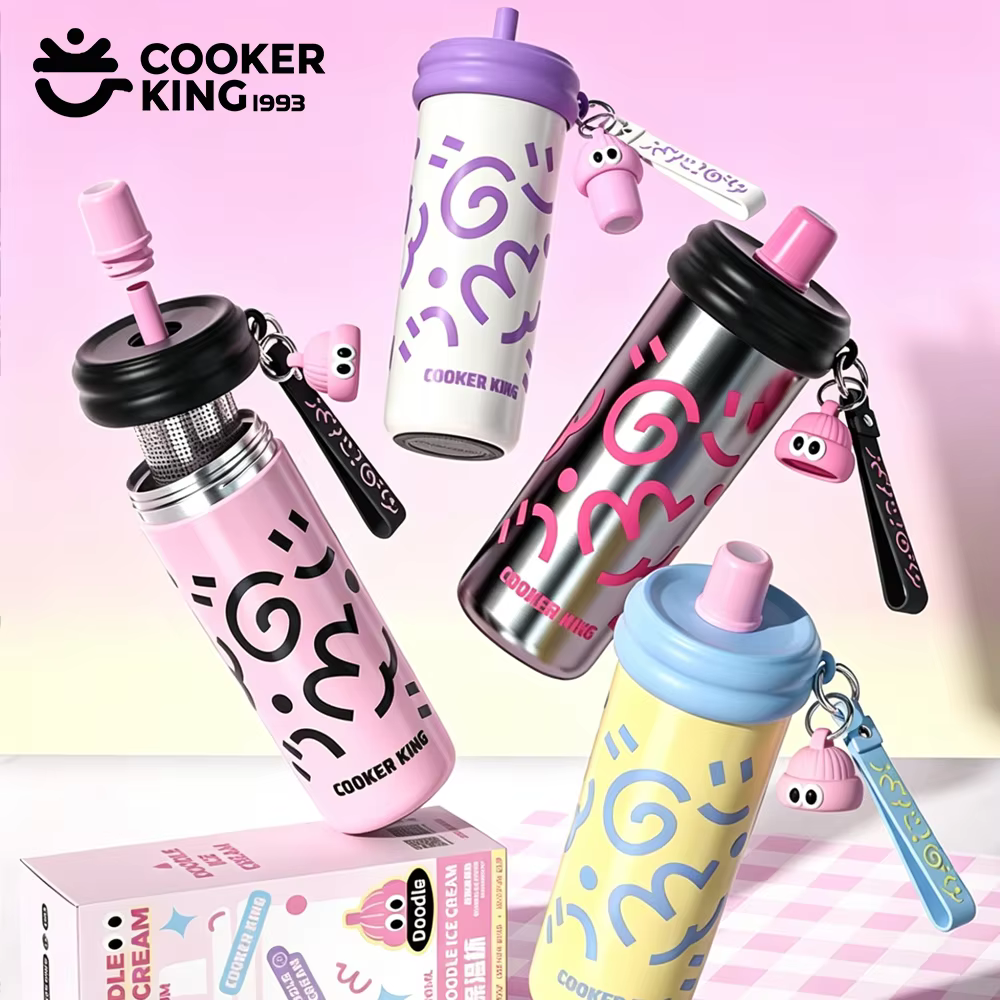 COOKER KING Tasse à paille en acier inoxydable 600 ml