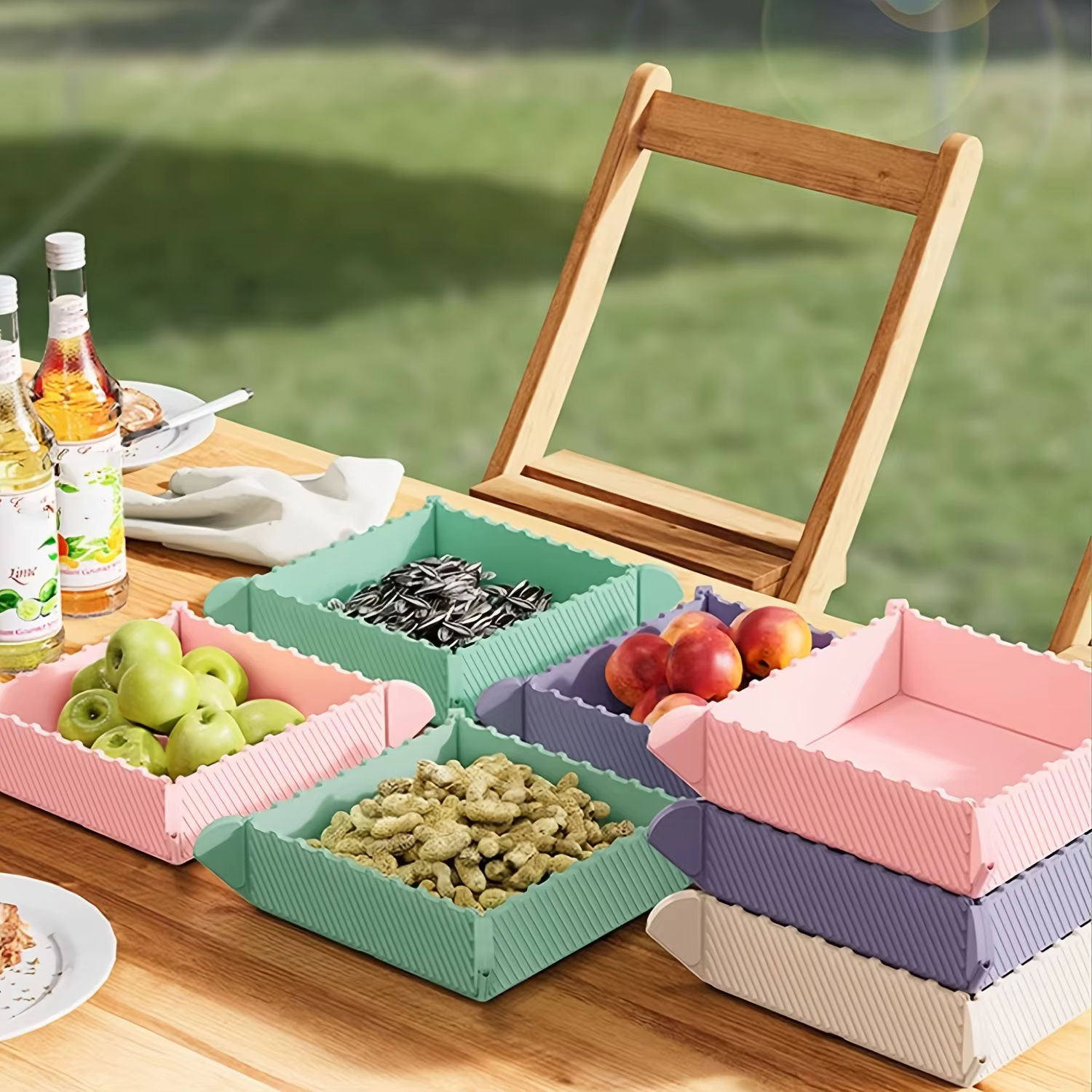 Sous-plats et dessous de plat pliables en silicone