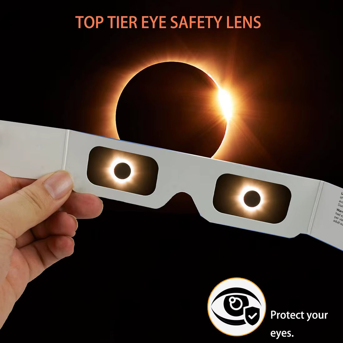 Pack de 10 lunettes d'éclipse solaire-lunettes de soleil de visualisation d'éclipse solaire totale avec optique supérieure, nuances sûres pour adultes ou enfants