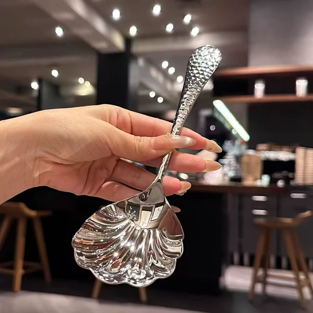 Cuillères à coquille de vaisselle en acier inoxydable 304