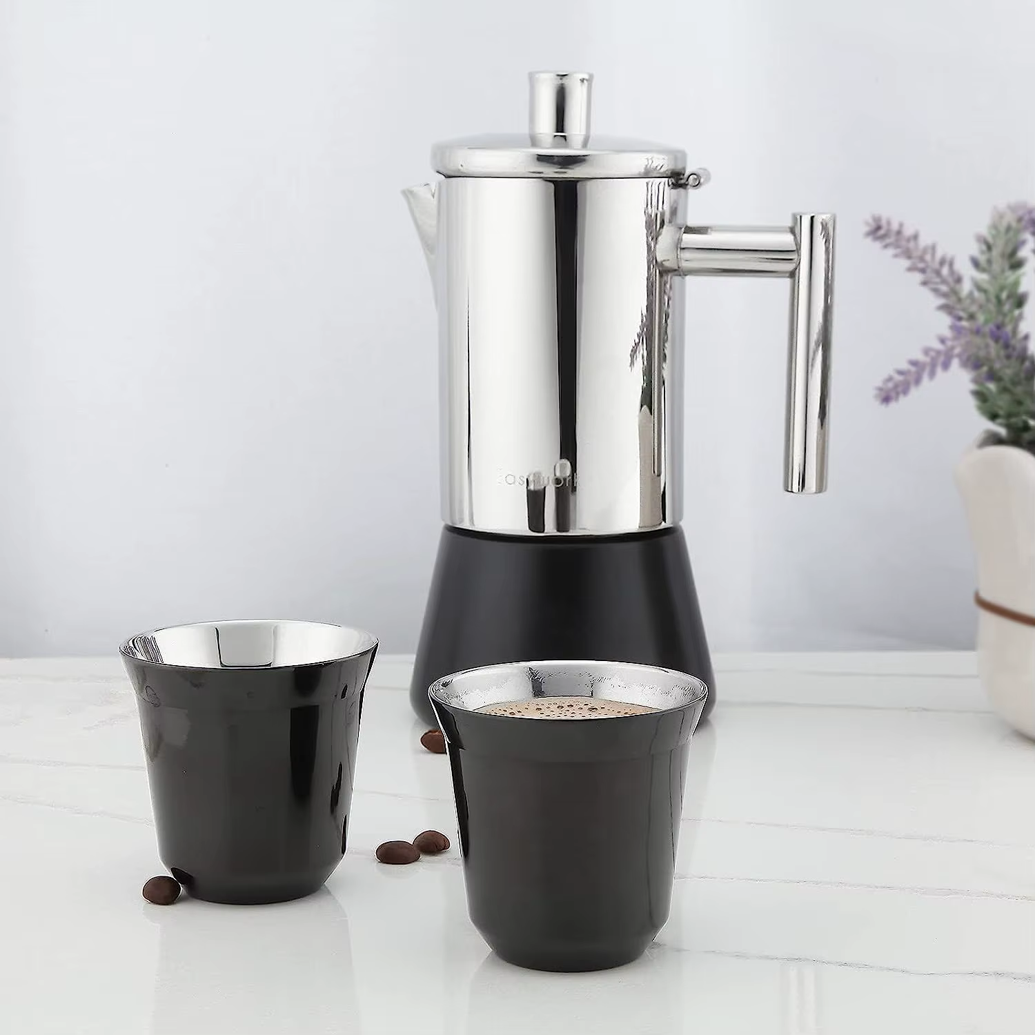 Easyworkz – ensemble de 2 tasses à expresso en acier inoxydable
