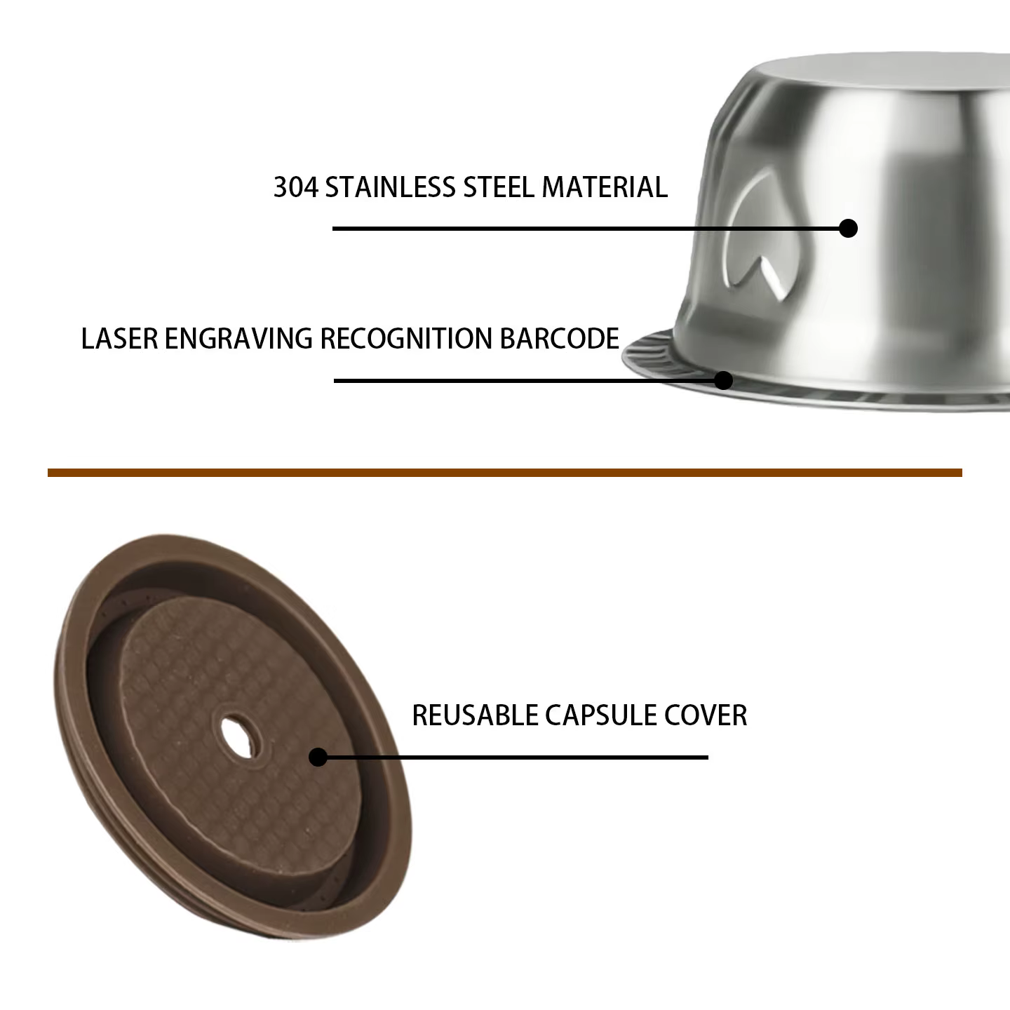 Capsules réutilisables en acier inoxydable pour Vertuo