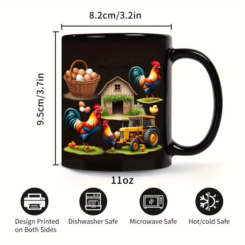 Tasse à café de poulet de ferme