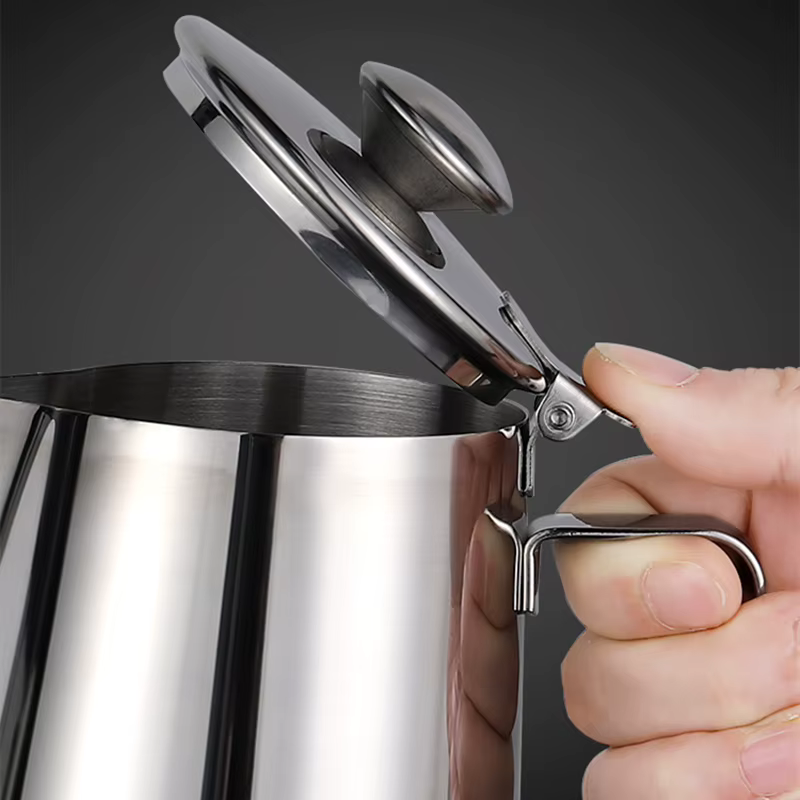 Aixiangru-Tasse à café en acier Barista avec couvercle