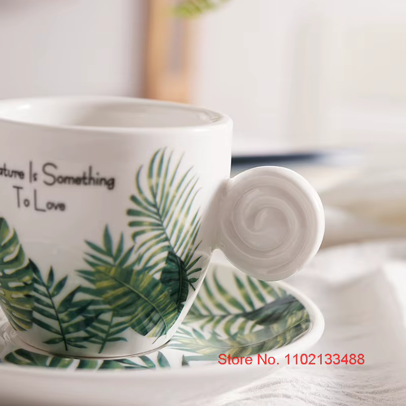 Ensemble tasse à café et soucoupe en céramique de 90ml