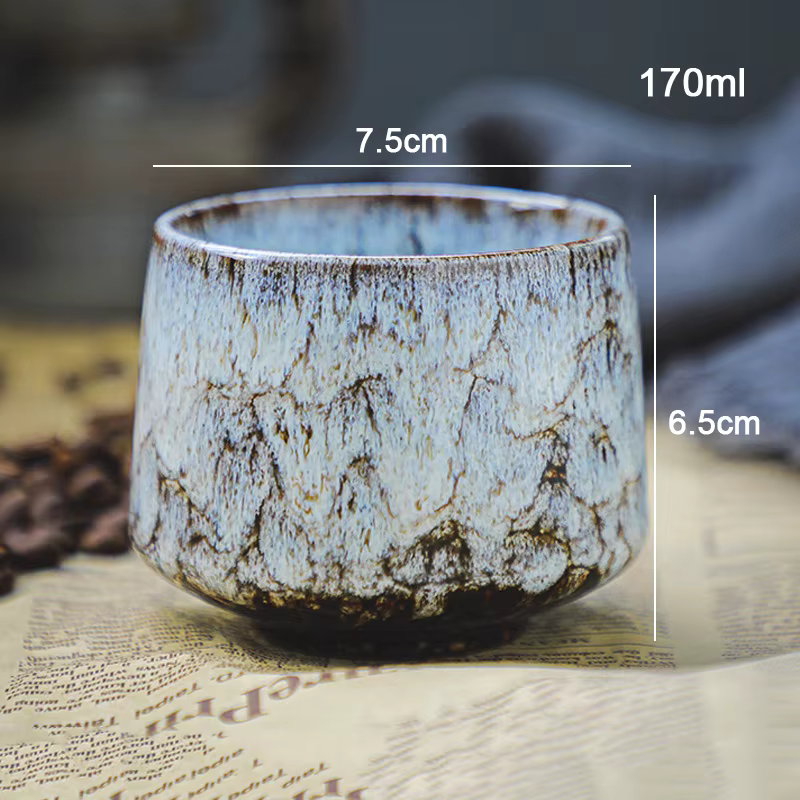 Tasse à café en céramique à glaçure réactive colorée