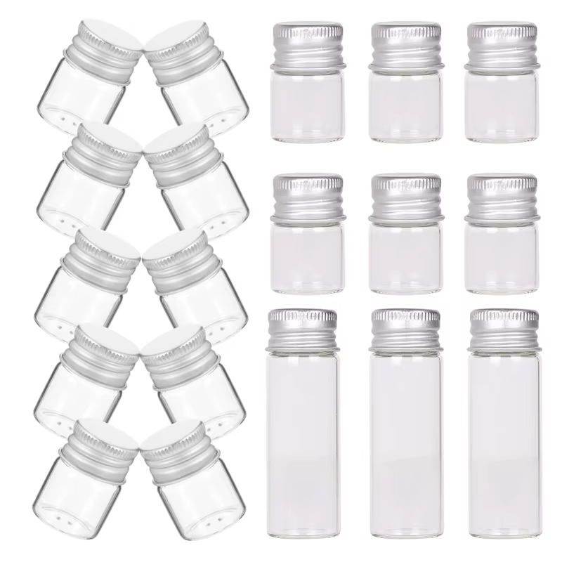 Bouteilles en verre avec couvercles en aluminium