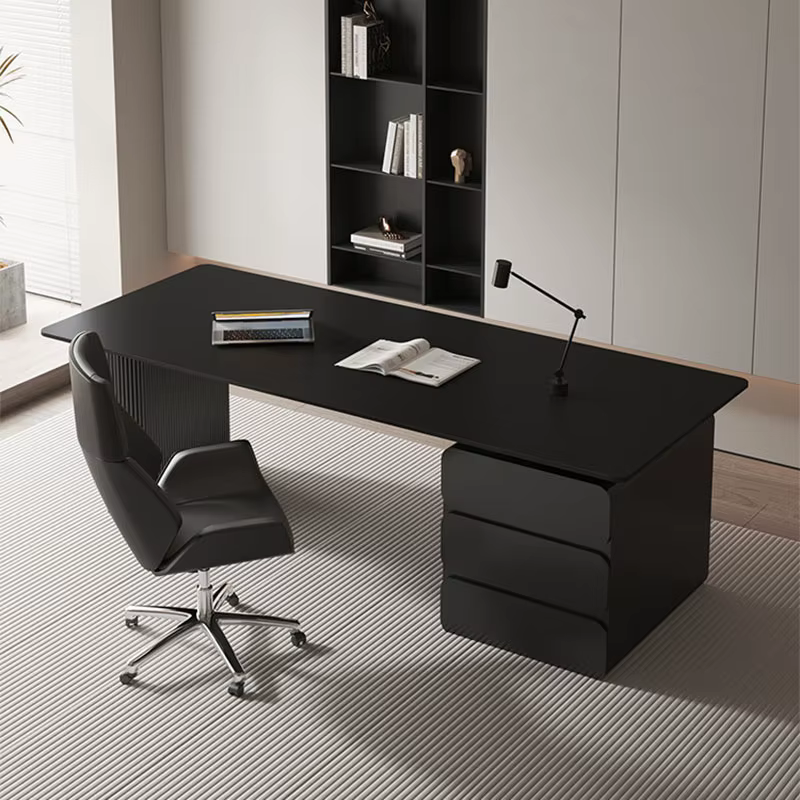 Bureau d'ordinateur moderne, de jeu, de réception et de travail, avec tiroir, de luxe, décoratif, mobilier de salon