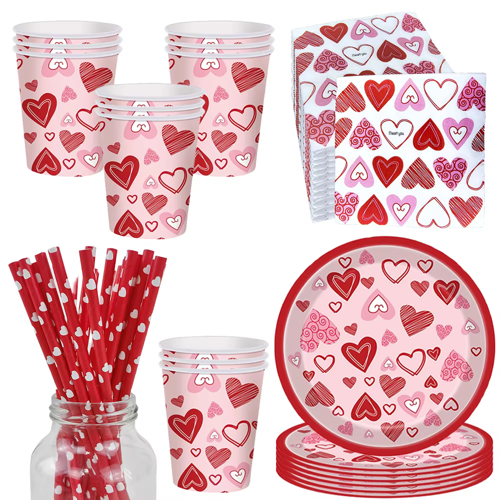Vaisselle de fête pour la Saint-Valentin