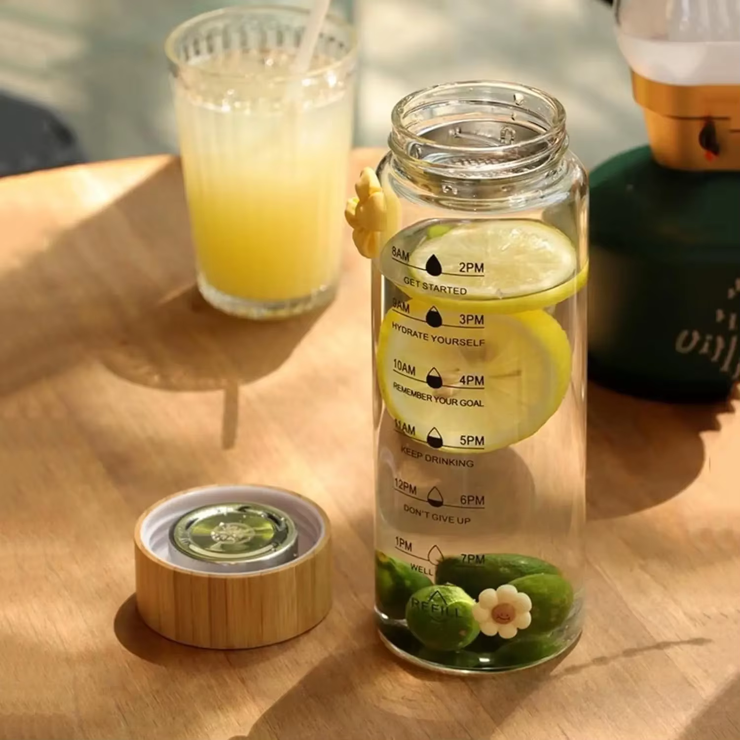 Bouteille d'eau en verre de grande capacité