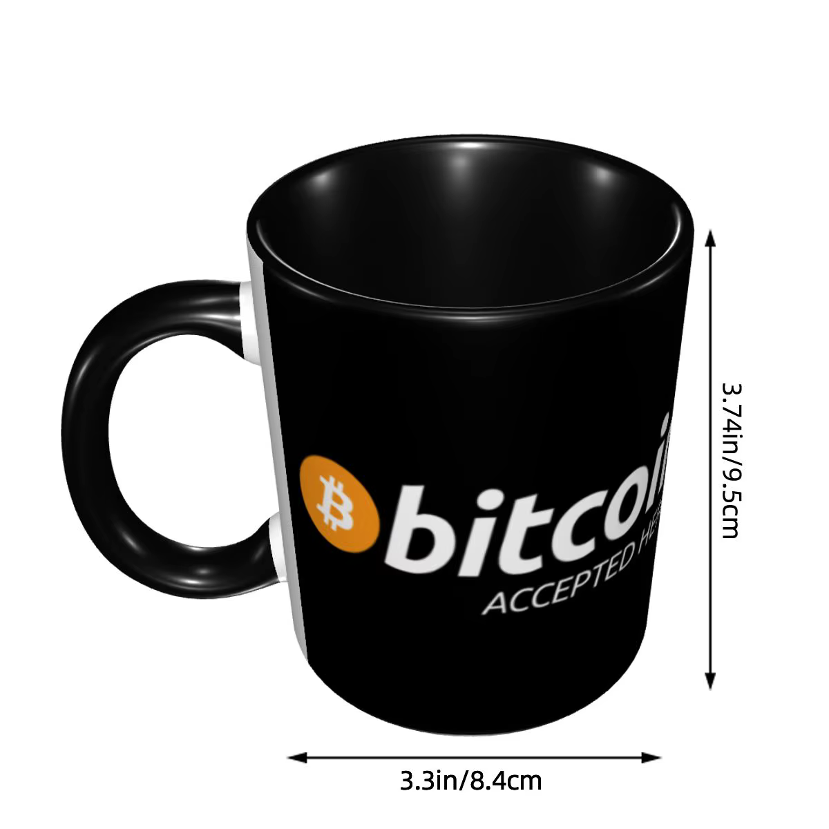Bitcoin accepté ici tasse à café bricolage personnalisé en céramique thé lait