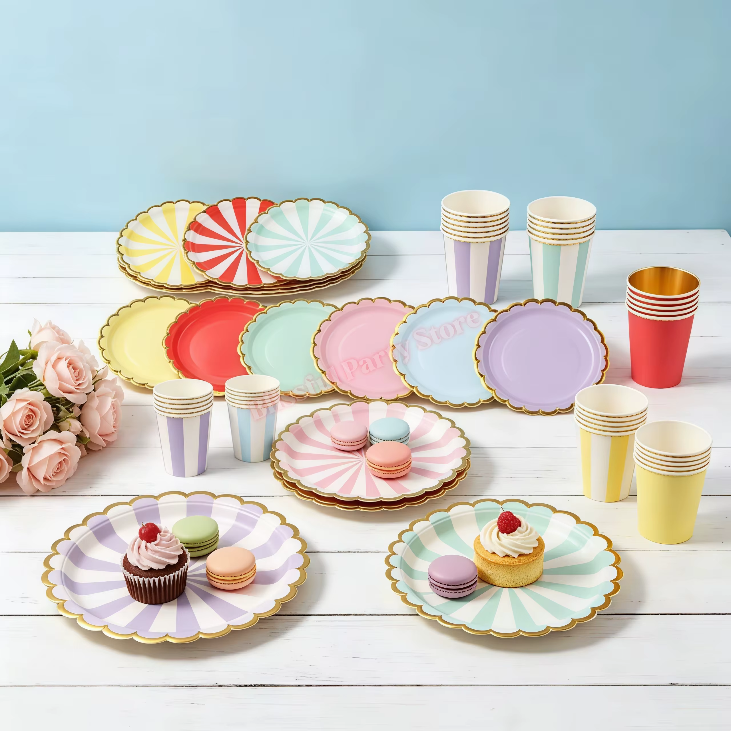 Assiettes en papier jetables pour fête