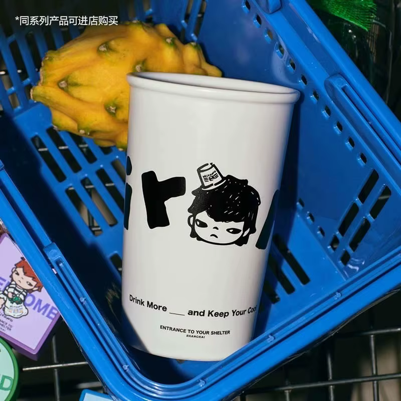 POP MART Édition Limitée SHANGHAI HIRONO Série de Tasses en Céramique sur le Thème des Magasins de Proximité