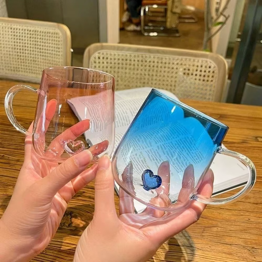 Nouvelle tasse en verre transparent dégradé