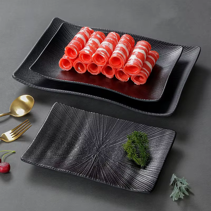 Plateaux à steak de mélamine noire