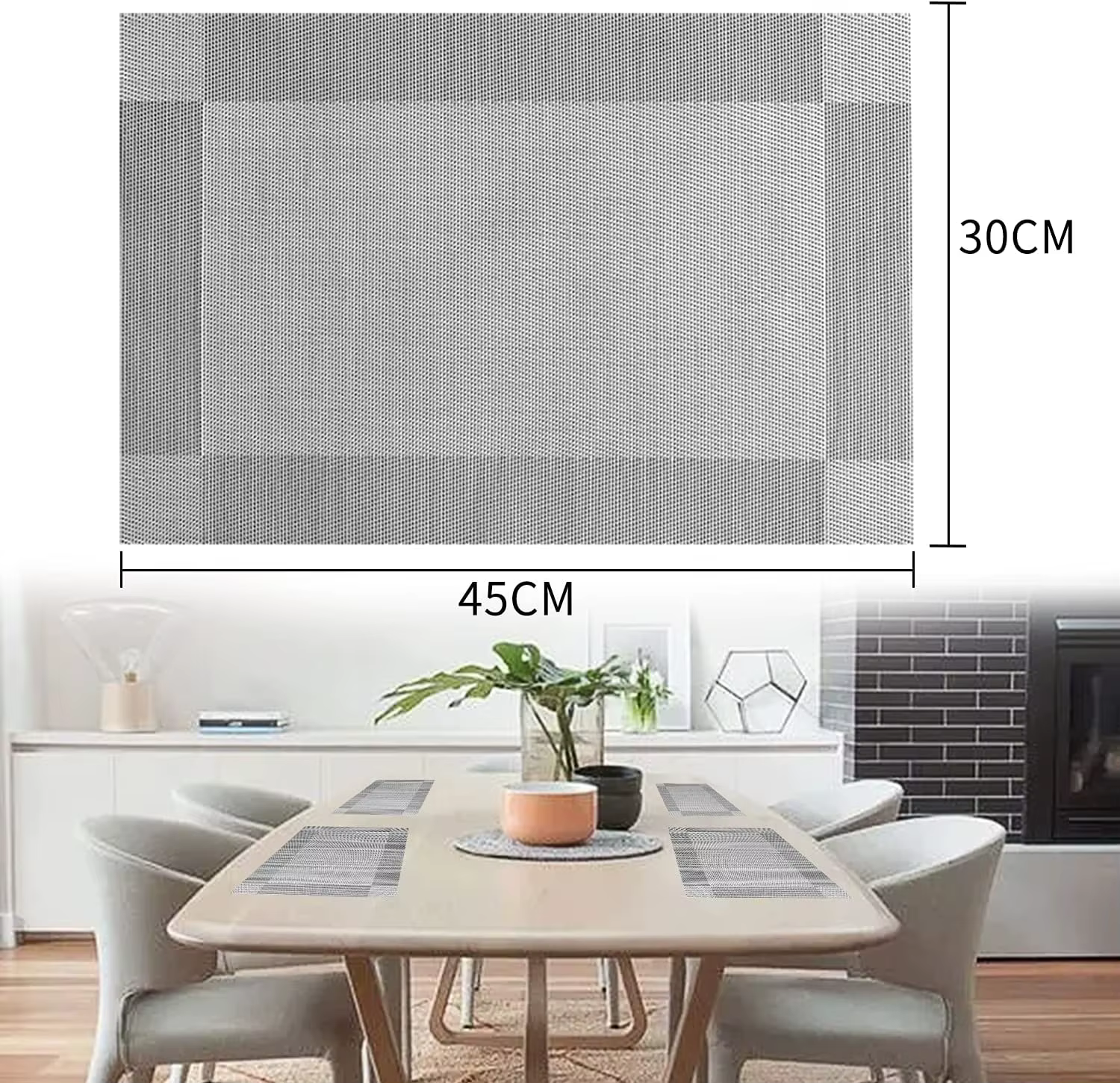 Ensemble de 6 sets de table élégants avec dessous de verre