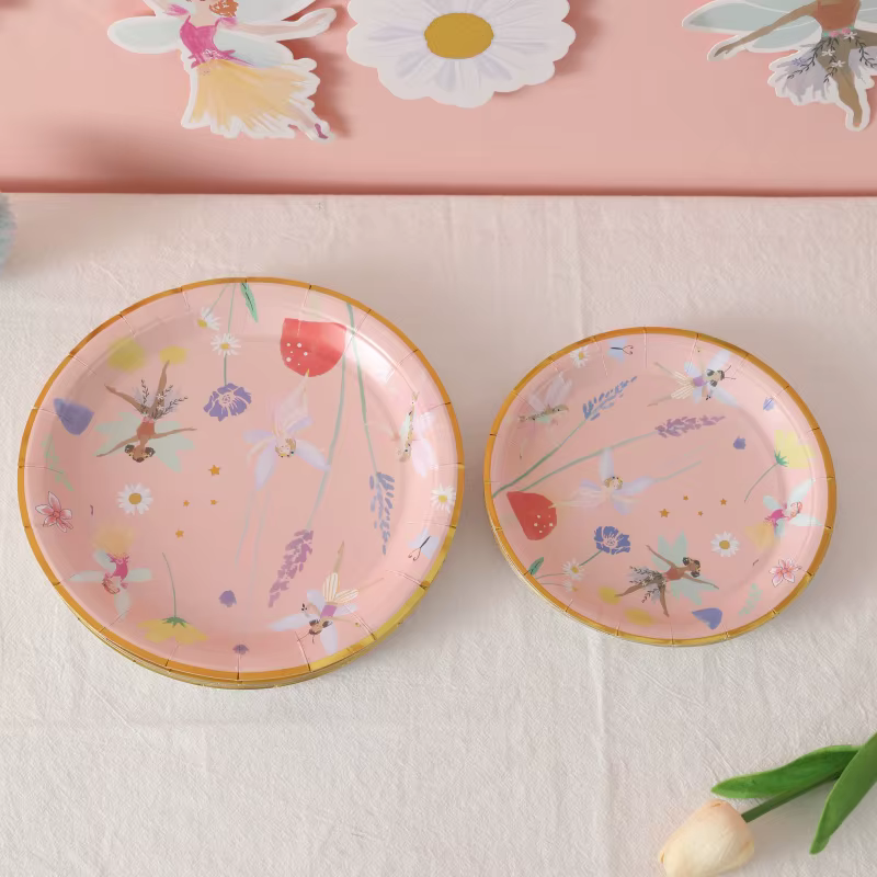 Ensemble de vaisselle Elf Flower Fairy pour fête d'anniversaire