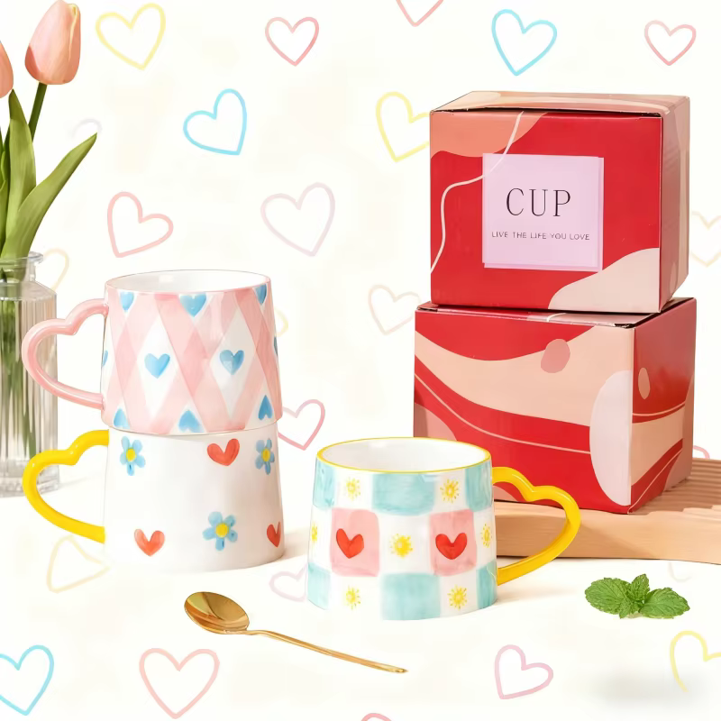 Tasse en céramique créative mignonne peinte à la main