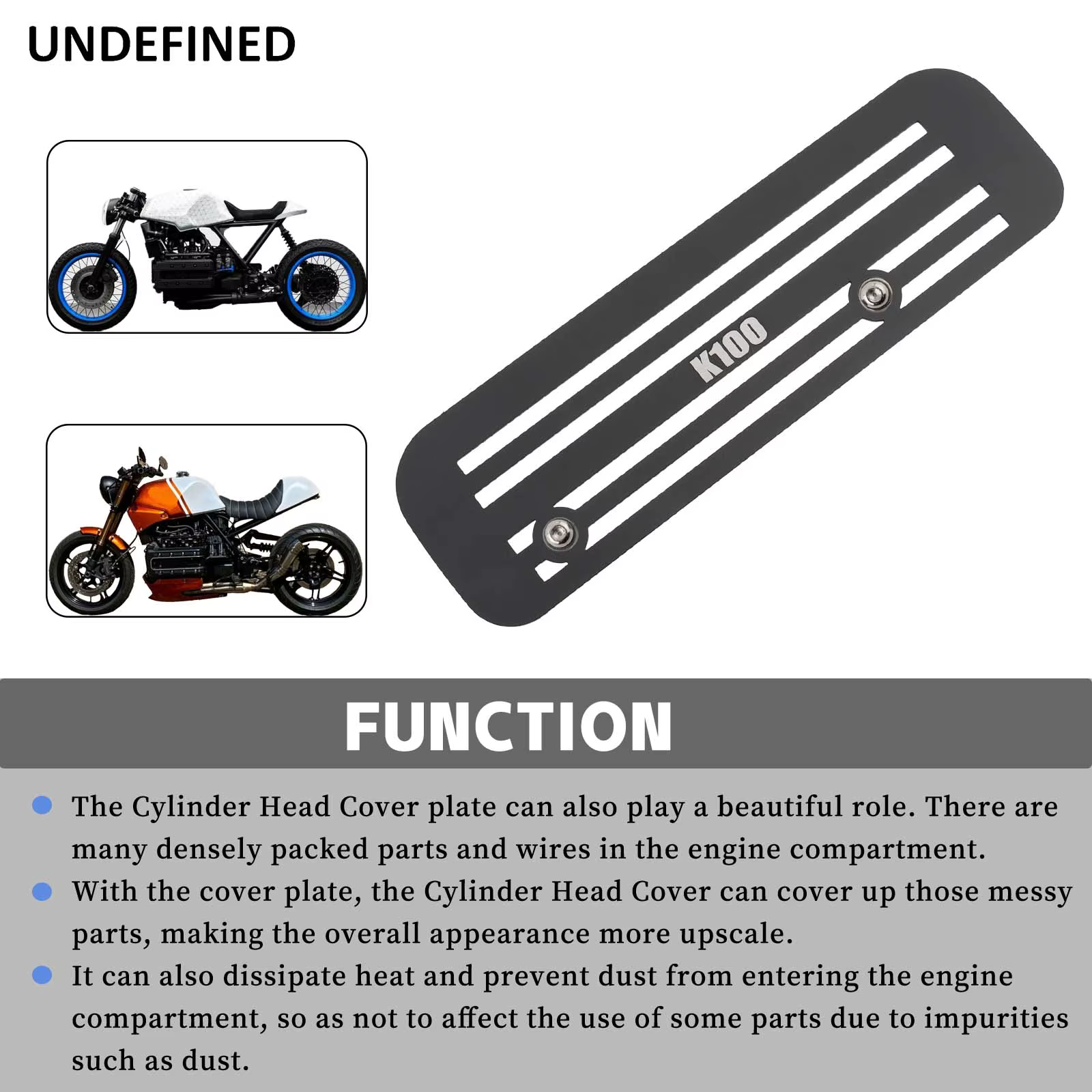 Injecteur de moteur de moto pour BMW K75 et K100, couvercle d'insigne de protection, Inboulon ScramJeff bt
