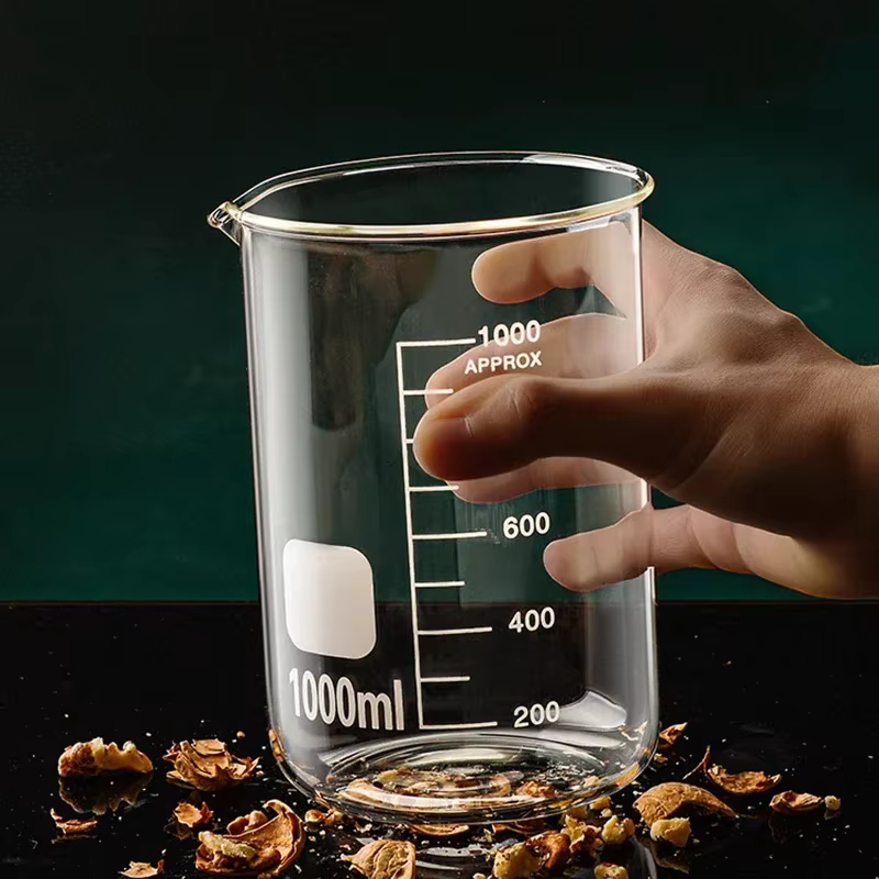 Tasse à mesurer transparente en verre à haute teneur en Borosilicate