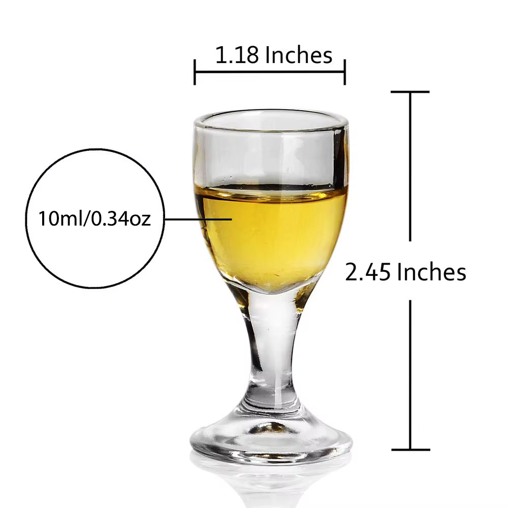 6 pièces Mini tasses à vin ensemble 10/15/25ml verre à Shot verres transparents pied haut gobelet liqueur spiritueux