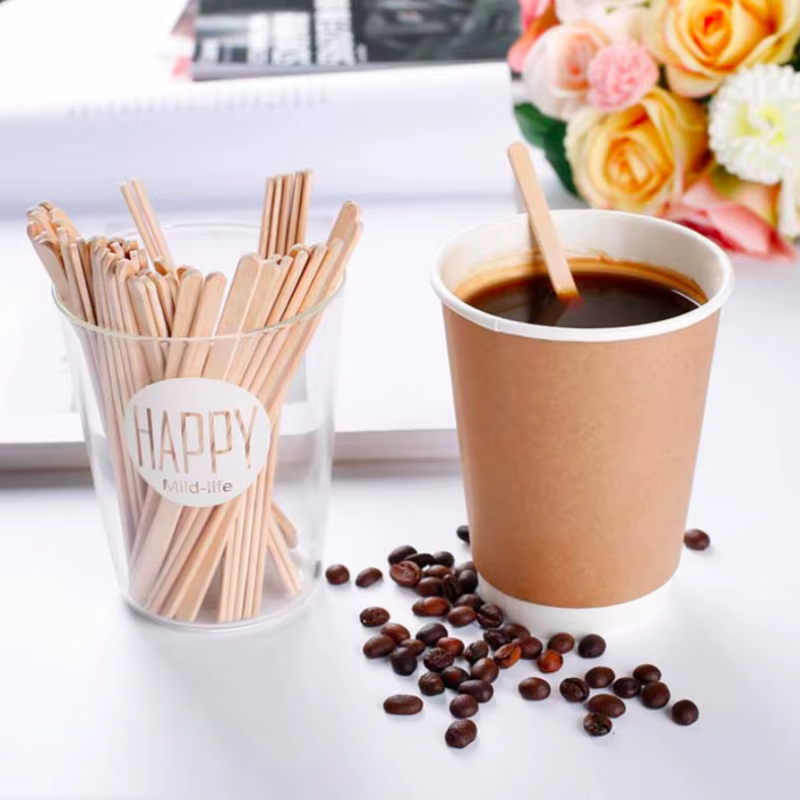 Agitateurs à café jetables en bois