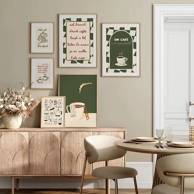 Affiche d'art drôle de plongée de café