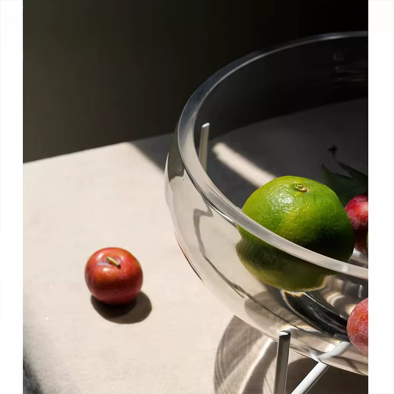 Assiette de fruits en verre Transparent, ornement de décoration pour la maison