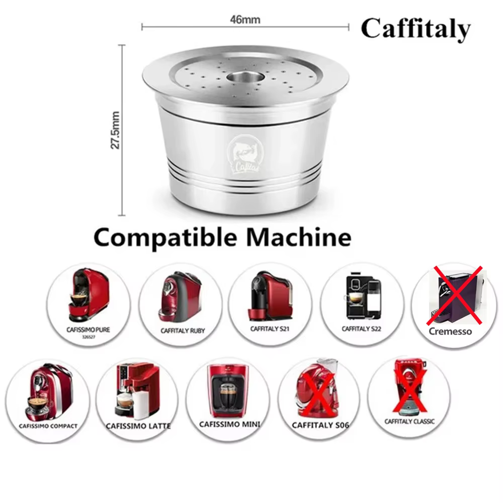 ICafilas dosette de café pour Caffitaly Tchibo Cafissimo réutilisable en acier inoxydable capsule