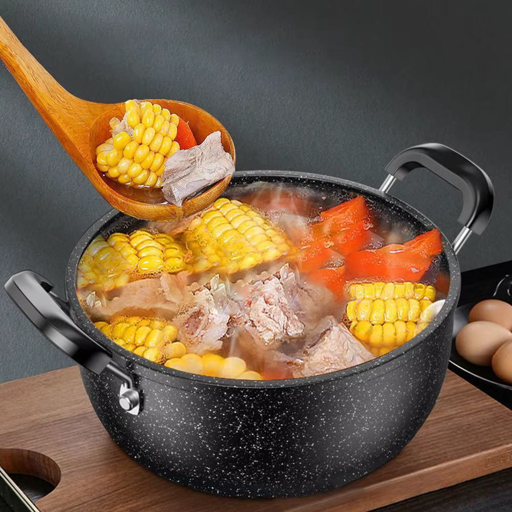 Maifan-Marmite à soupe universelle en pierre avec couvercle