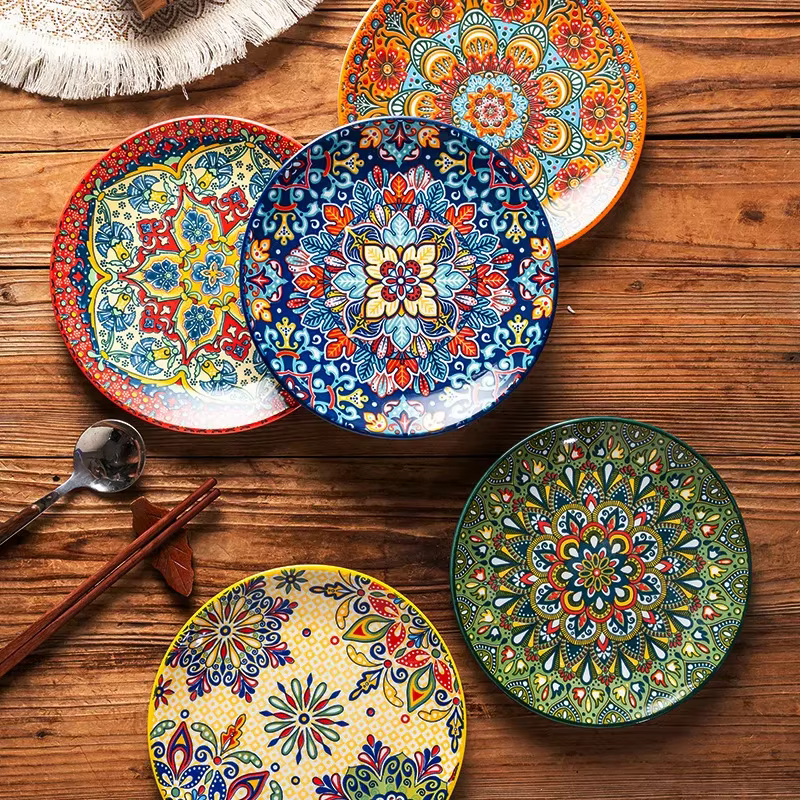 Assiettes en céramique Vintage 8 pouces
