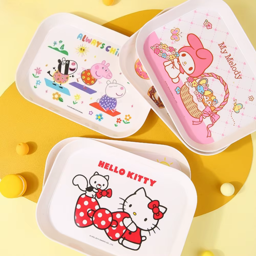 Assiette rectangulaire mignonne de dessin animé
