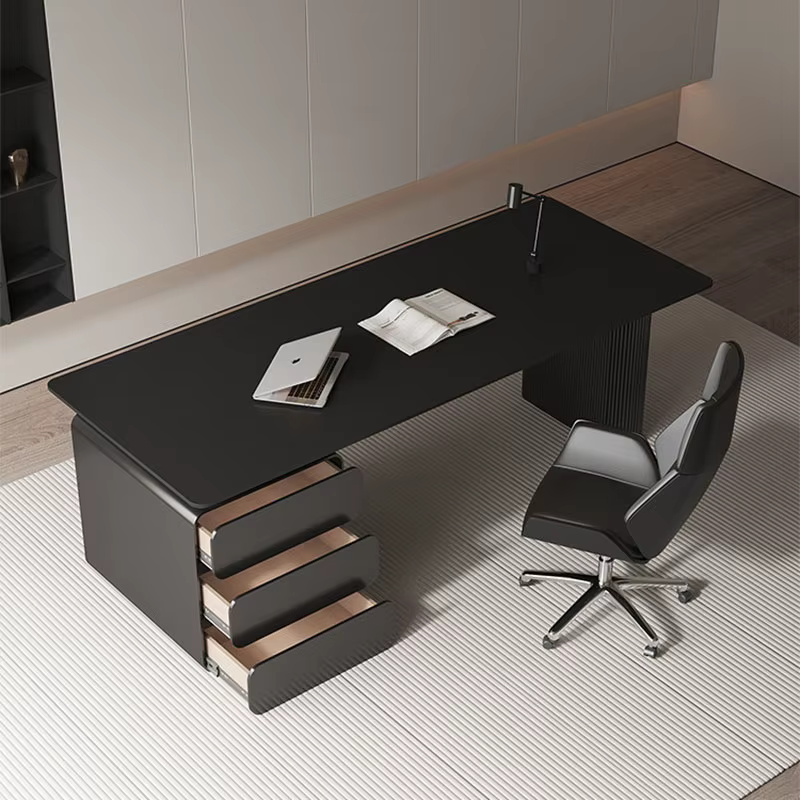 Bureau d'ordinateur moderne, de jeu, de réception et de travail, avec tiroir, de luxe, décoratif, mobilier de salon