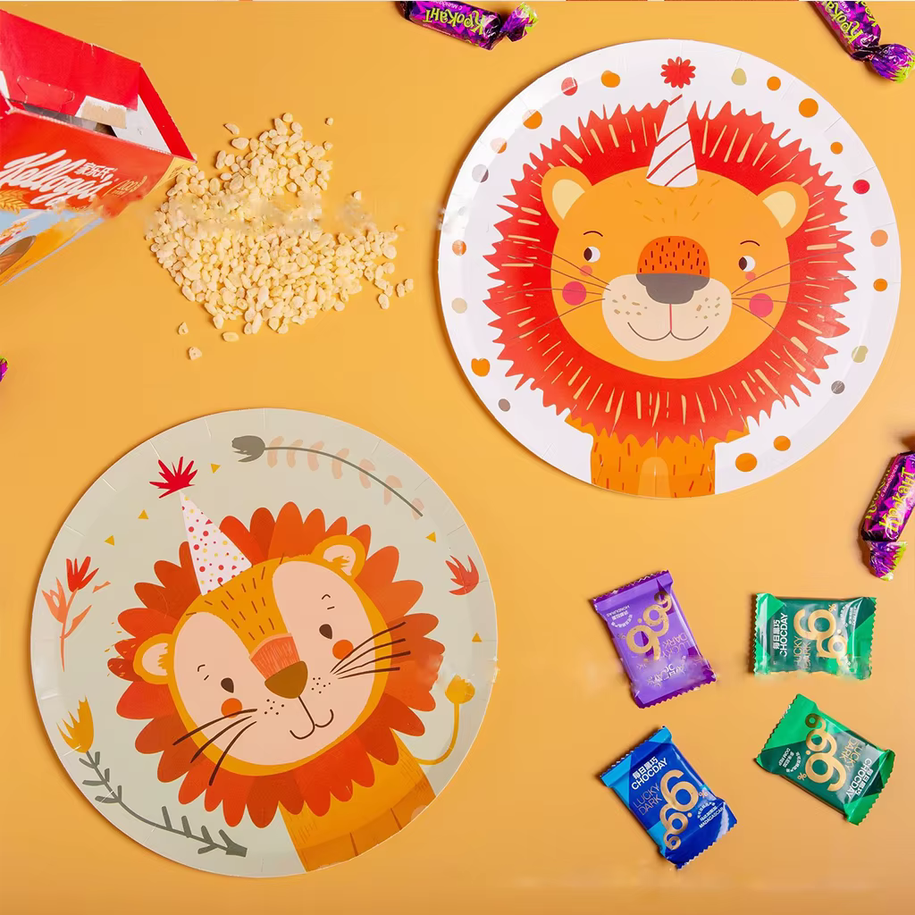 Assiettes en papier Lion