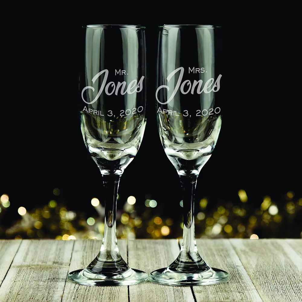Ensemble de 2 verres à griller de mariage personnalisés