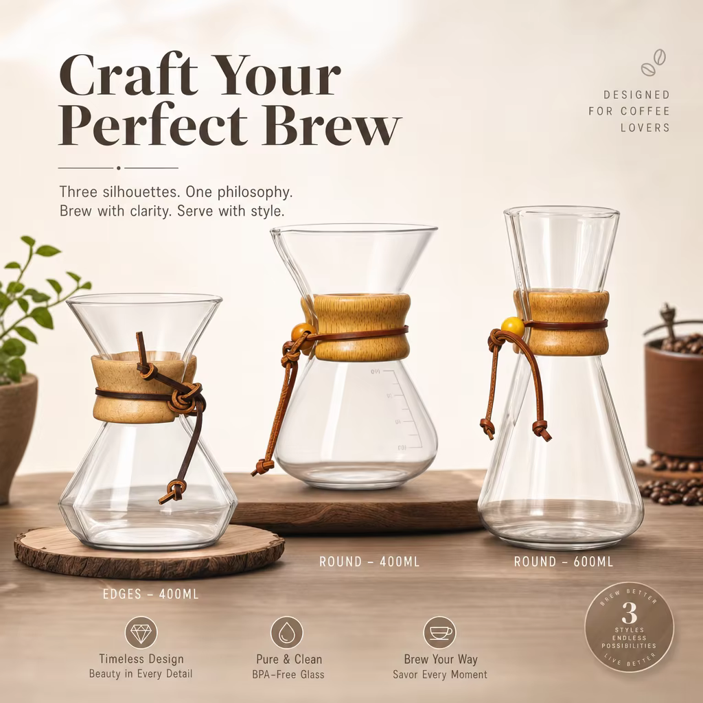 Cafetière à filtre style Chemex