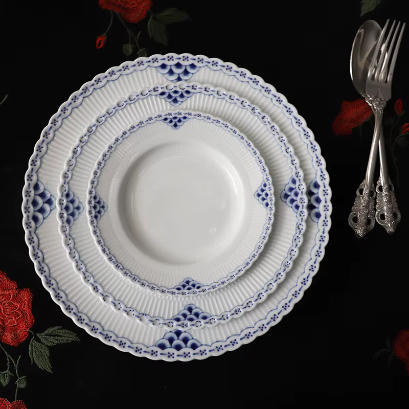 Assiette en céramique bleue Princesse